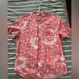 J Crew red floral button down
